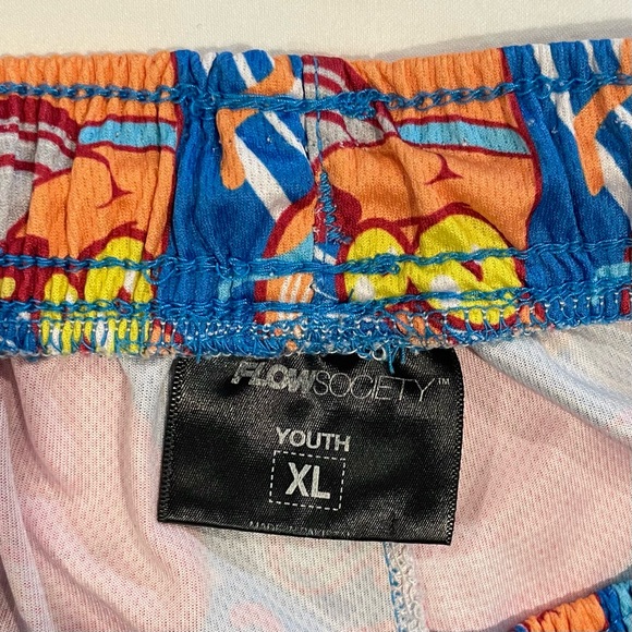 Flow Society Lacrosse Shorts Boys XL Frisbee Dogs Attack Lax Summer Red Blue - Picture 5 of 5